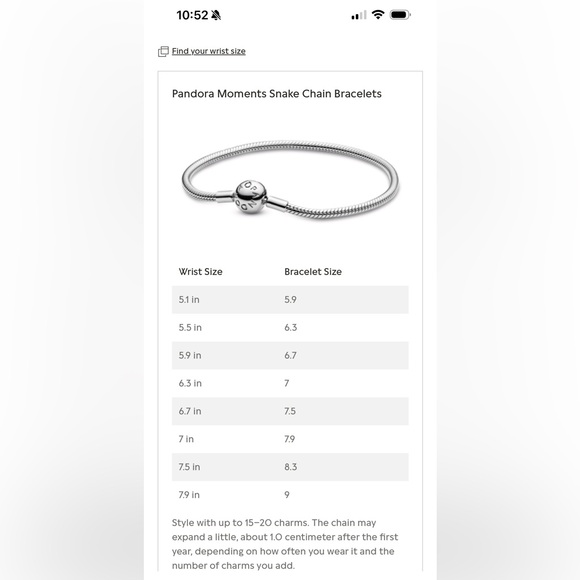 Pandora Moments Heart Clasp Snake Chain Bracelet with charms - Picture 15 of 15